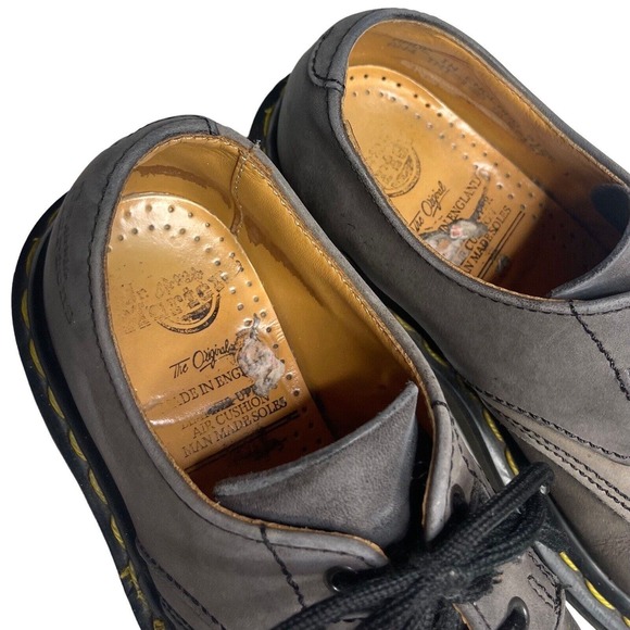 Dr. Martens Dusky Gray Leather Lace Up Kids Oxford Shoes Size 1 - Picture 3 of 8